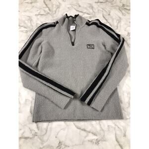Vintage 90s Armani Exchange Wool Blend 1/4 Zip Pullover Men's S Gray Long Sleeve